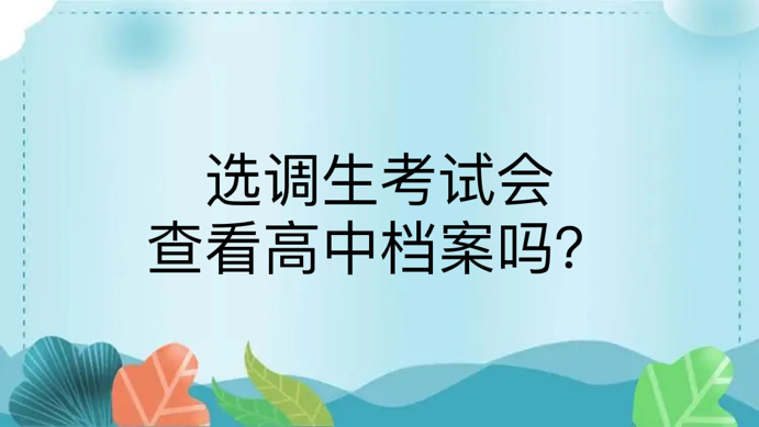 选调生考试会查看高中档案吗？