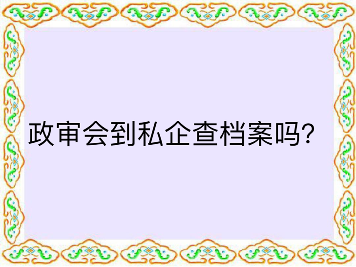 政审会到私企查档案吗？