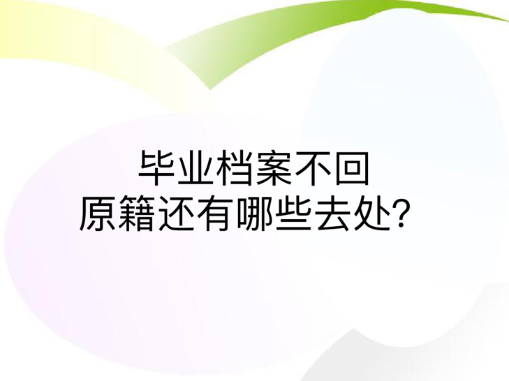 毕业档案不回原籍还有哪些去处？