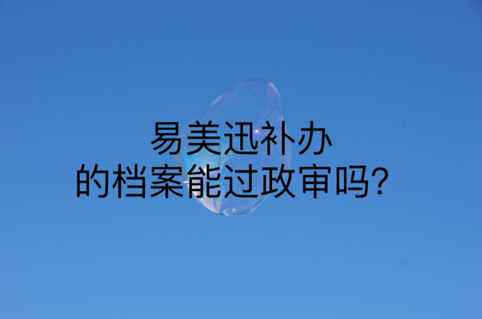 易美迅补办的档案能过政审吗？