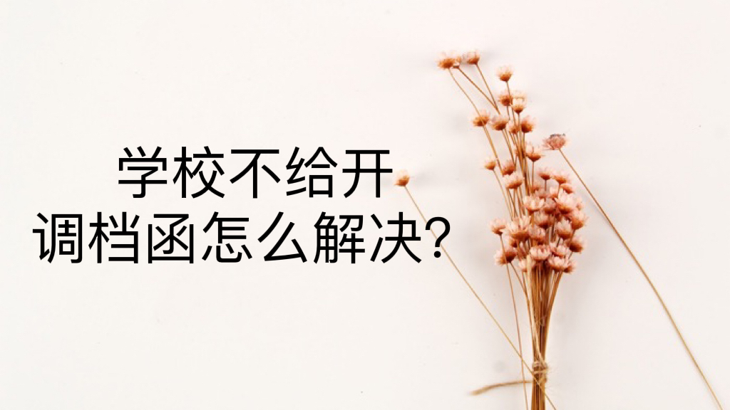 学校不给开调档函怎么解决？