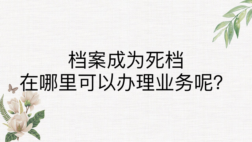 档案成为死档在哪里可以办理业务呢？