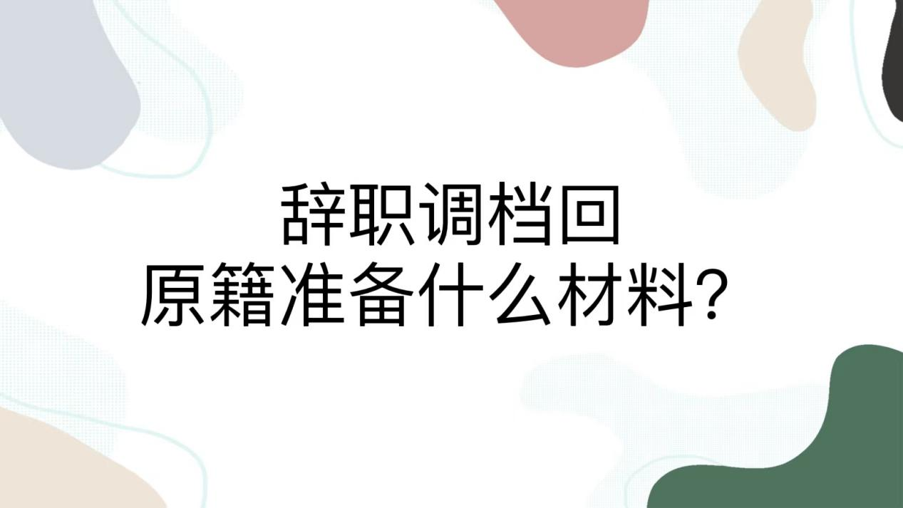 辞职调档回原籍准备什么材料？