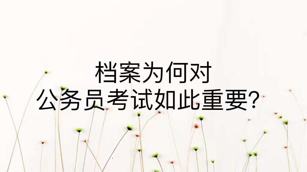 档案为何对公务员考试如此重要？