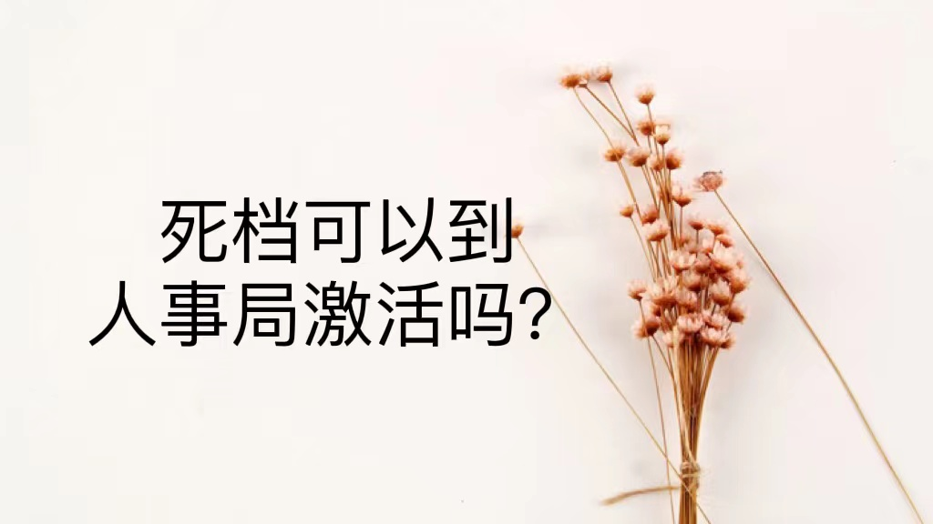 死档可以到人事局激活吗？