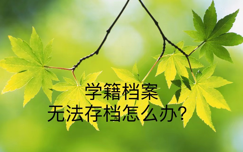 学籍档案无法存档怎么办？
