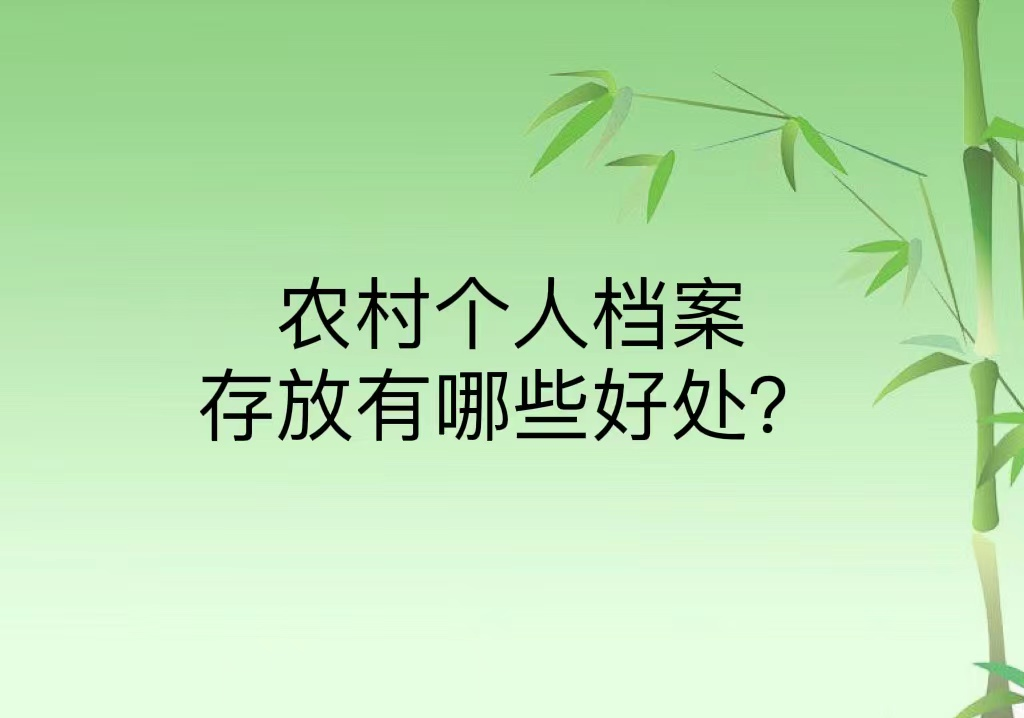 农村个人档案存放有哪些好处？