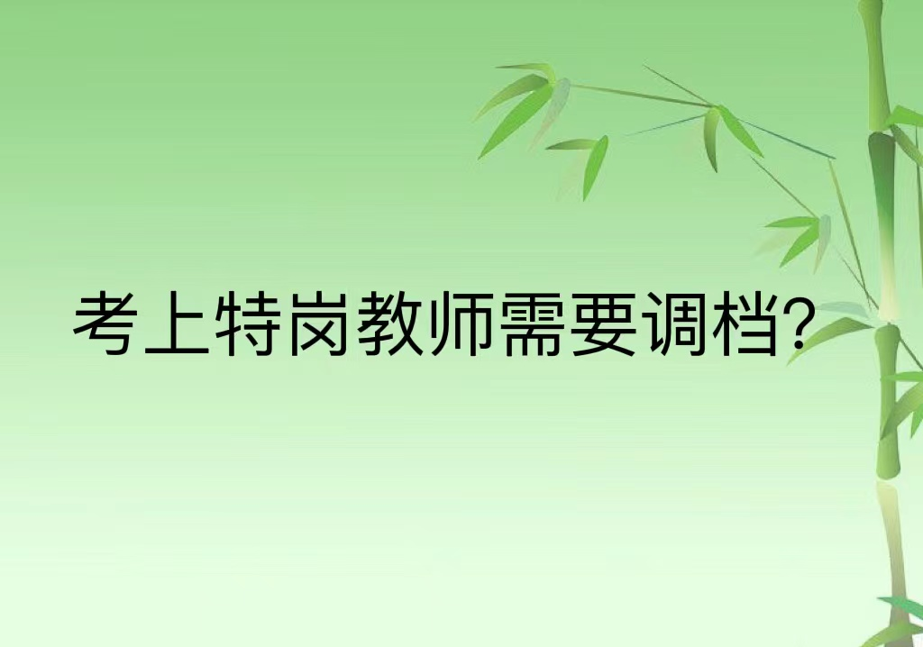 考上特岗教师需要调档？