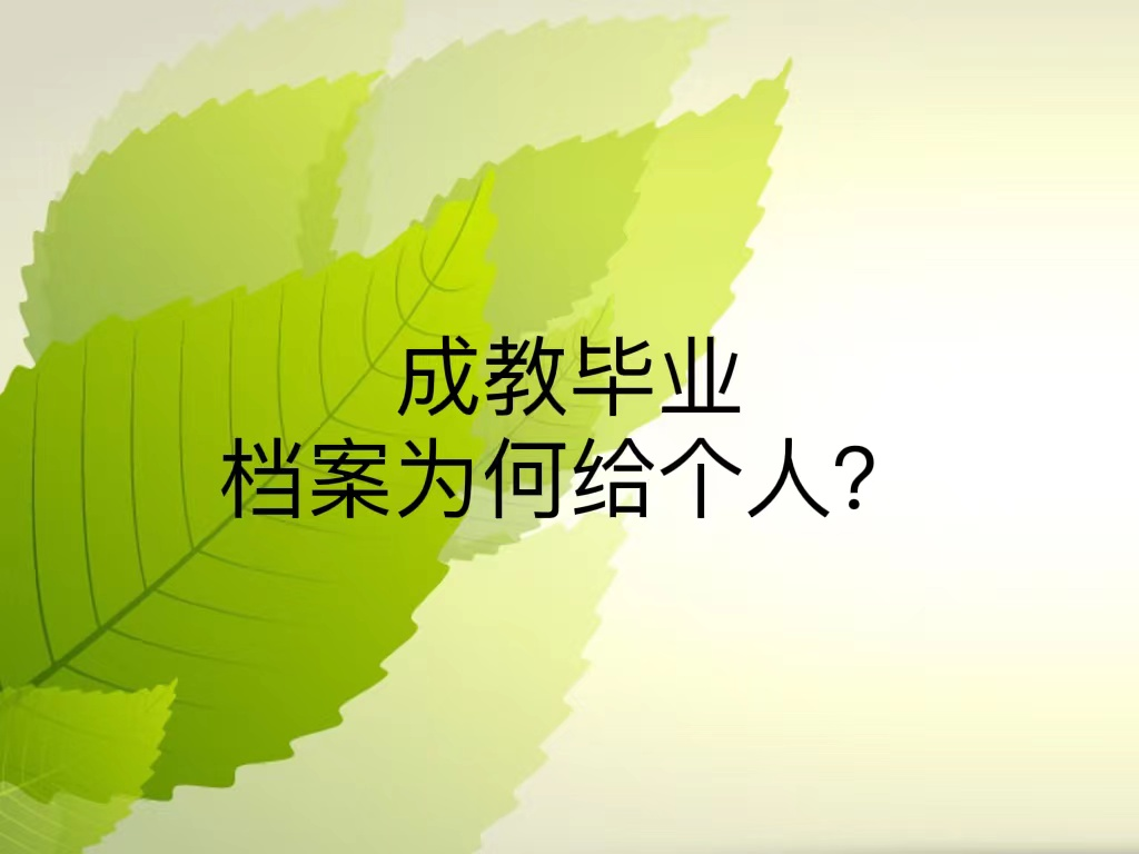 成教毕业档案为何给个人？