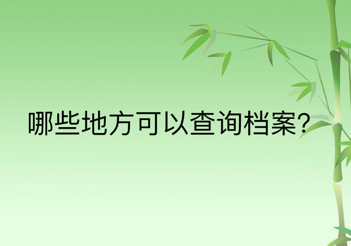 哪些地方可以查询档案？