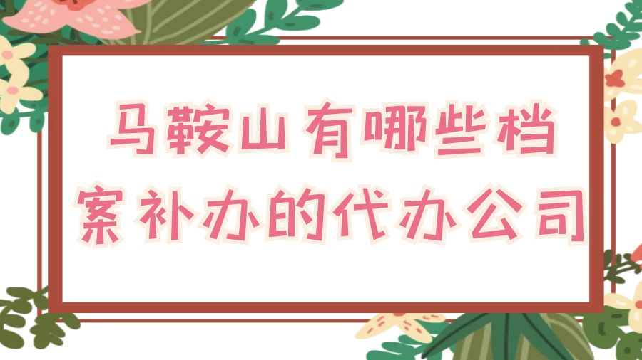 马鞍山有哪些档案补办的代办公司？