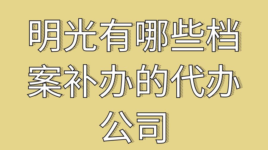 明光有哪些档案补办的代办公司？