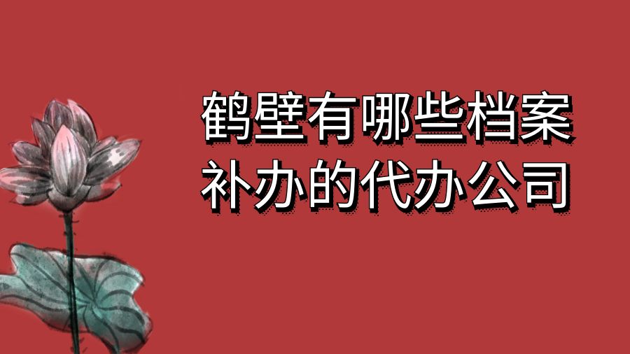 鹤壁有哪些档案补办的代办公司？