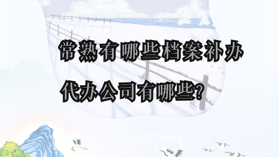 常熟有哪些档案补办的代办公司？