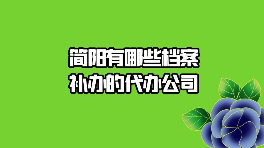 简阳有哪些档案补办的代办公司？