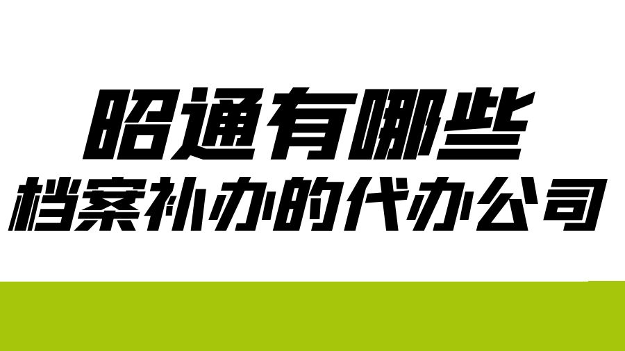 昭通有哪些档案补办的代办公司？