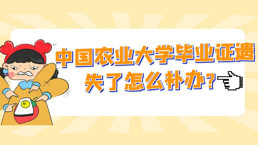 中国农业大学毕业证遗失了怎么补办？