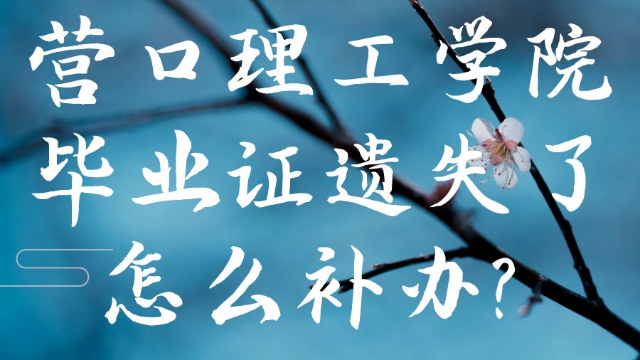 营口理工学院毕业证遗失了怎么补办？