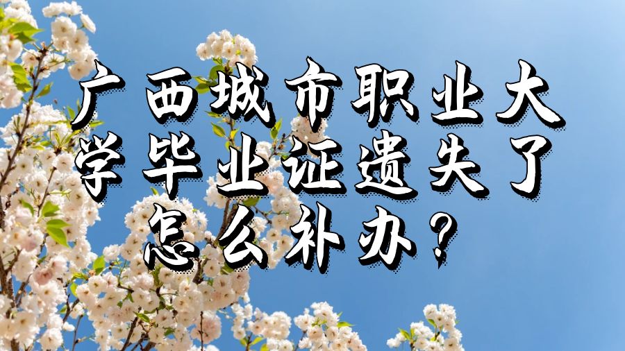 广西城市职业大学毕业证遗失了怎么补办？