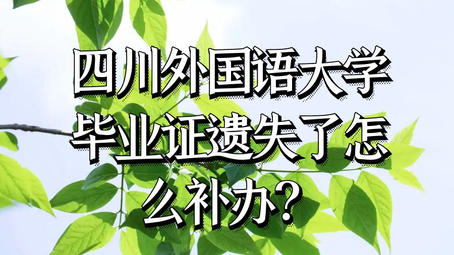四川外国语大学毕业证遗失了怎么补办？