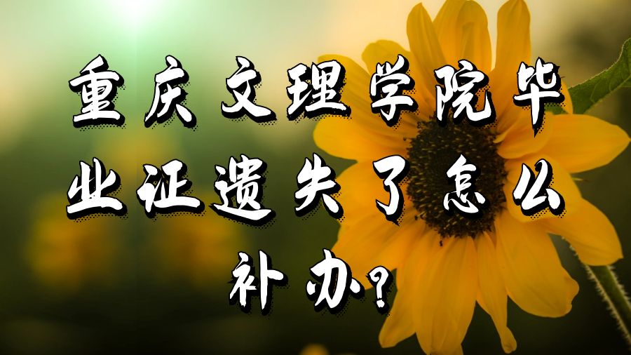 重庆文理学院毕业证遗失了怎么补办？